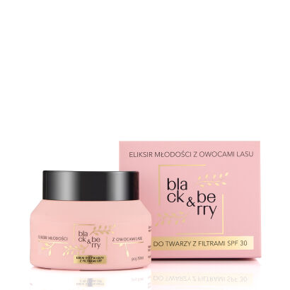 BLACK & BERRY krem z filtrem SPF 30 ujędrniający i nawilżający z aronią, jeżyną, czarnym bzem i borówką 50ml