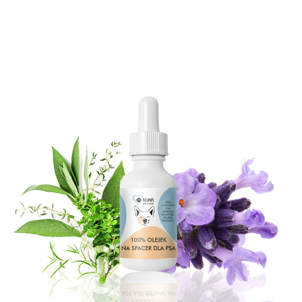 NUKA naturalny bezpieczny olejek na sierść Psa, na spacer, antyspetyk, intensywny zapach 30ml