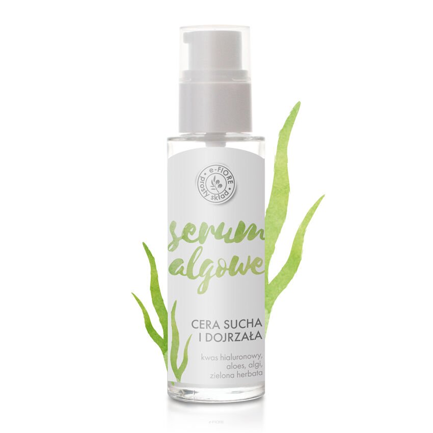 Naturalne SERUM HIALURONOWE Algowe Przeciwzmarszczkowe z Algami i Zieloną Herbatą 30ml