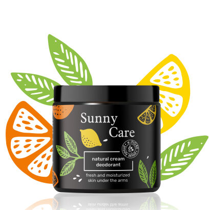 SUNNY CARE naturalny dezodorant bez sody ORANGE w kremie, nawilża i chroni przed potem, cytrusowy 60ml